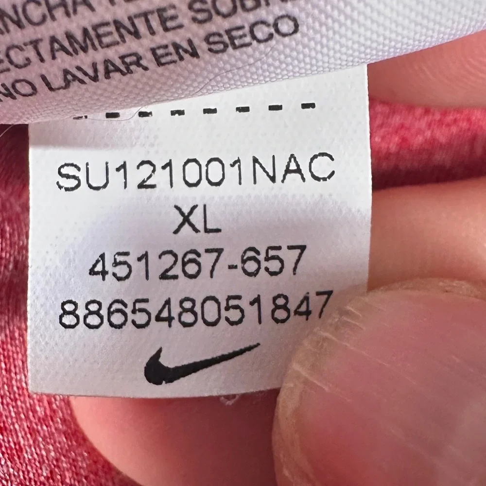Nike Running Shirt Mens XL Red Dri-FIT Short Sleeve Heathered Top 451267-657